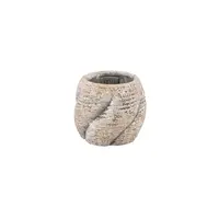 PTMD Bloempot Evanthia Taupe Swirl Laag Ø9cm