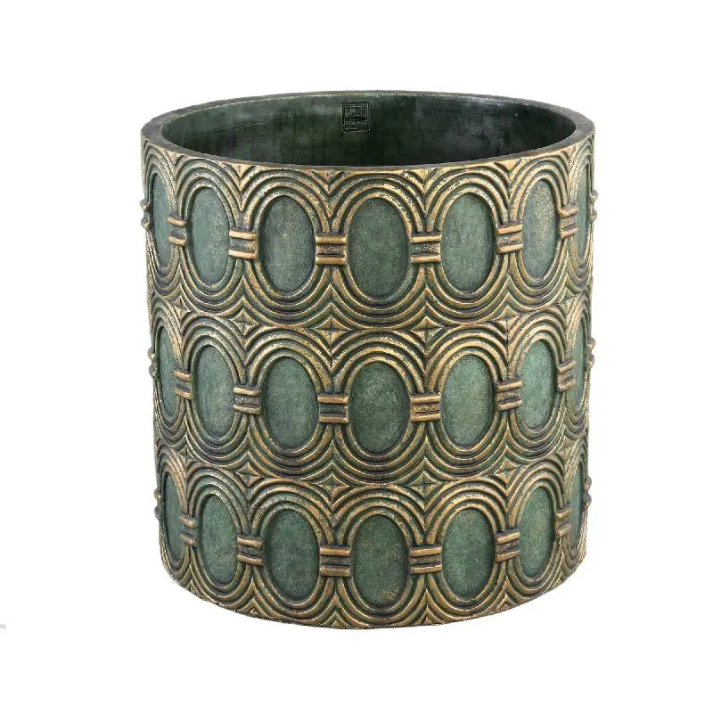 Ptmd Flower Pot Kamilla - 40x40x40 Cm - Cement - Green Ptmd Flower Pot Kamilla - 40x40x40 Cm - Cement - Green