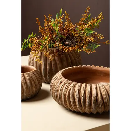 PTMD Bloempot Revil Cement Koper Laag Ø25cm