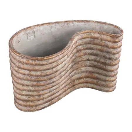 PTMD Bloempot Stelian Organisch Cement Bronze 25cm