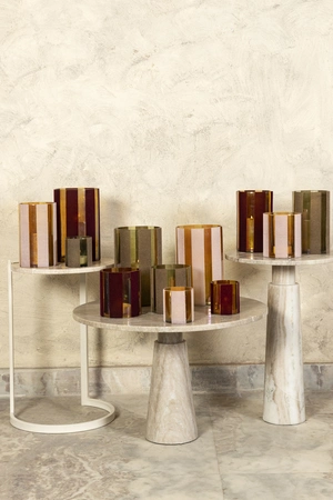 PTMD Waxinelichthouder Jeyden Bordeaux Rood M 20cm