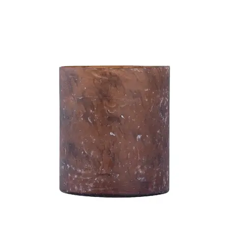 PTMD Waxinelichthouder Matty Glas Bruin 12cm