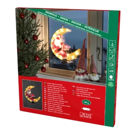 Raamsilhouet Kerstman 20 LED 36x39cm