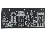 Raamsticker Kersthuisjes Wit 49x23cm
