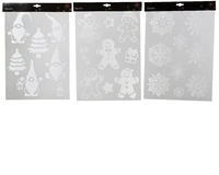 Raamstickers Kerstfiguren Wit Assorti 1st