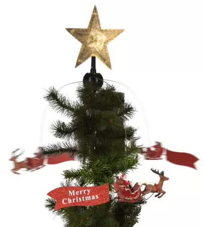Ronddraaiende Kerstboom Piek Kerstman in Slee