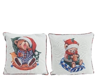 Sierkussen Ruit Teddybeer 43x43cm Assorti 1st