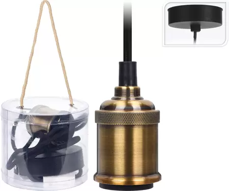 Snoerpendel Hanglamp E27 Fitting Goud