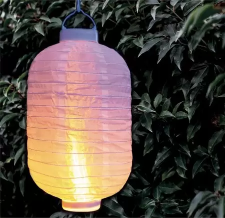 Solar Lampion met Vlameffect 30cm