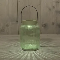 Anna's Collection Solar Lantaarn Glas 11x16cm Olijf