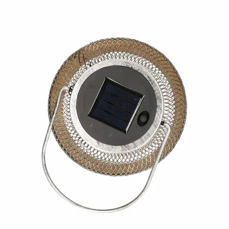 Solar Lantaarn Metaal Zilver Ø16cm