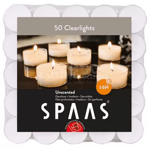 Leugen slank rust Spaas Waxinelichtjes Clearlights | Branduren: +-6 | 50 stuks -  Tuincollectie.nl