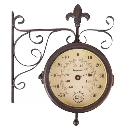 Stationsklok met Thermometer 2-Zijden