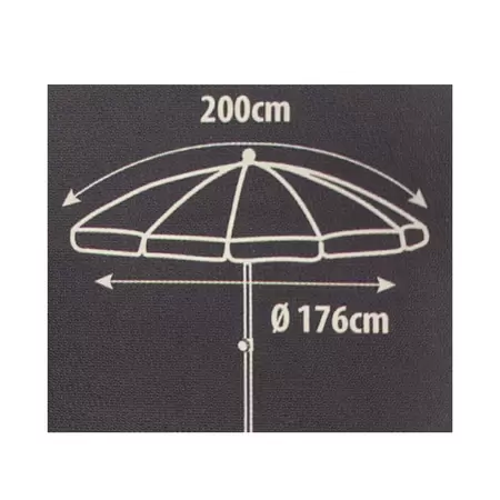 Strandparasol Grijs Ø200cm