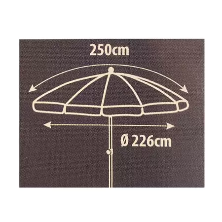 Strandparasol Grijs Ø250cm