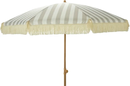Strandparasol Streep Taupe-Wit Ø200cm