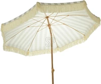 Strandparasol Streep Taupe-Wit Ø200cm