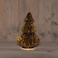 Tafellamp Kerstboom 10 LED 24cm Brons