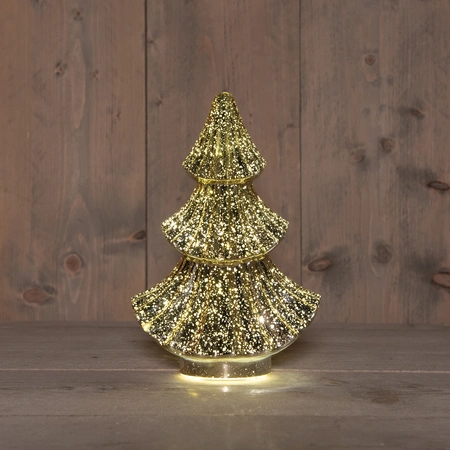 Tafellamp Kerstboom 10 LED Goud H.24cm