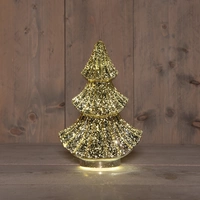 Tafellamp Kerstboom 10 LED Goud H.24cm