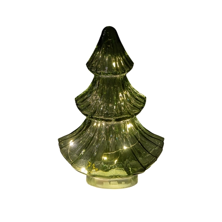 Tafellamp Kerstboom 10 LED H.24cm Groen
