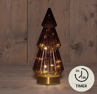 Tafellamp Kerstboom LED Bordeaux Rood H.24cm
