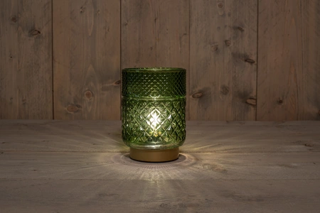 Tafellamp LED Goud en Groen H.17cm