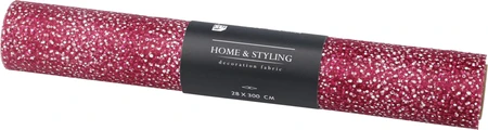 Tafelloper Organza Glitter 30x500cm Rood Assorti 1st