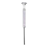 Thermometer met Solar Tuinlamp Zilver 56cm