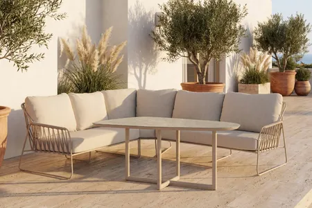 Tierra Outdoor Dining Loungeset Rivera Ophira Champagne