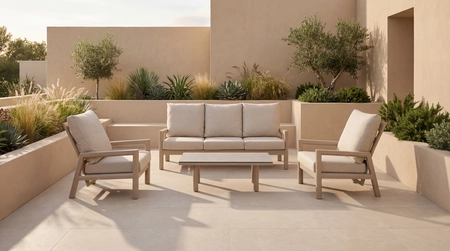 Tierra Outdoor Loungebank Sevilla 3-zit Champagne