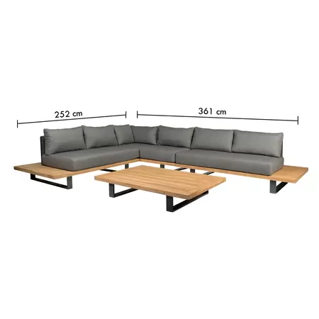 Tierra Outdoor Loungeset Bora Bora Rechts Black