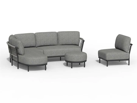 Tierra Outdoor Loungeset Fresca Organic Charcoal Right