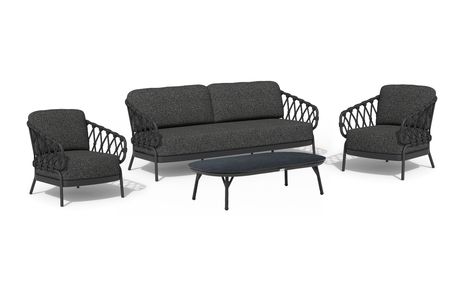 Tierra Outdoor Loungeset Natal Charcoal 4-delig