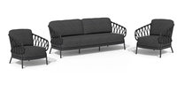 Tierra Outdoor Loungeset Natal Charcoal 4-delig
