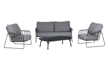 Tierra Outdoor Loungeset Rivera Charcoal 4-delig