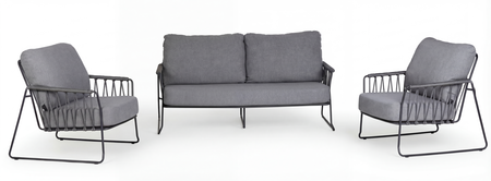 Tierra Outdoor Loungeset Rivera Charcoal 4-delig