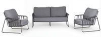 Tierra Outdoor Loungeset Rivera Charcoal 4-delig