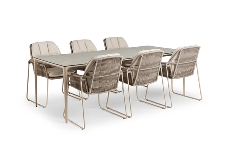 Tierra Outdoor Tuinset Elegante Rivera Champagne 7-delig