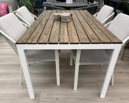 Tierra Outdoor Tuintafel Claro Wood Wit 160x90cm