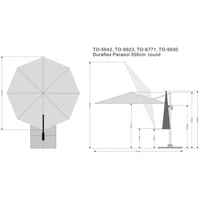Tierra Outdoor Zweefparasol Duraflex Ø350cm Light Grey