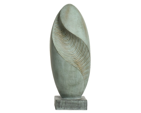 Tuinbeeld Abstract Fiberclay Grijs-Groen 79cm