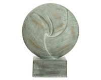 Tuinbeeld Abstract Rond Fiberclay Grijs-Groen 65cm