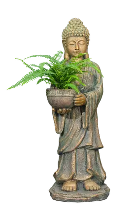 Tuinbeeld Boedha Staand Goud 80cm