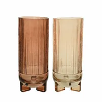 Vaas Cilinder Glas Amber 28cm Assorti 1st