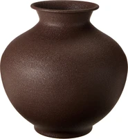 Vaas Metaal Craquelé Donkerbruin 23cm