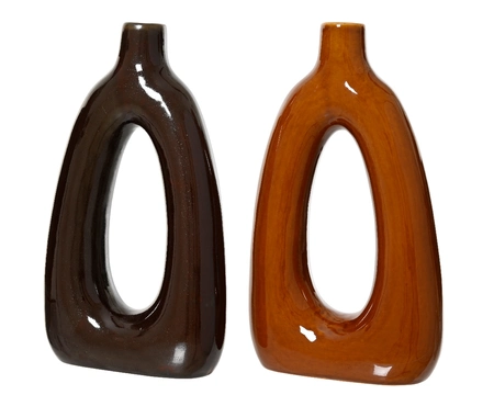 Vaas Organisch Porselein Bruin 31,7cm Assorti 1st