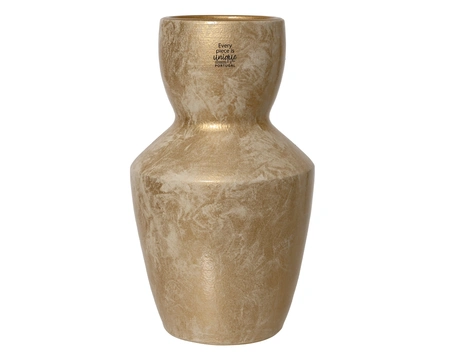 Vaas Terracotta Wit Goud 30cm