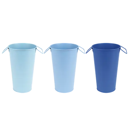 Vaas Zink Blauw 18cm Assorti 1st