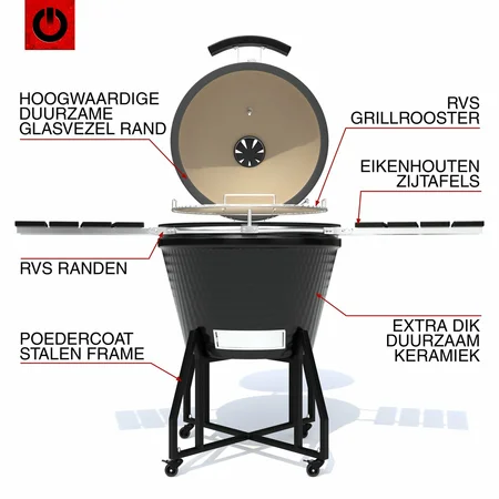 Kamado Volt! Barbecue Black 22 inch